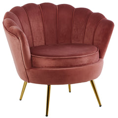 Bloomer Velvet Fabric Accent Sofa Love Chair - Rose Pink.