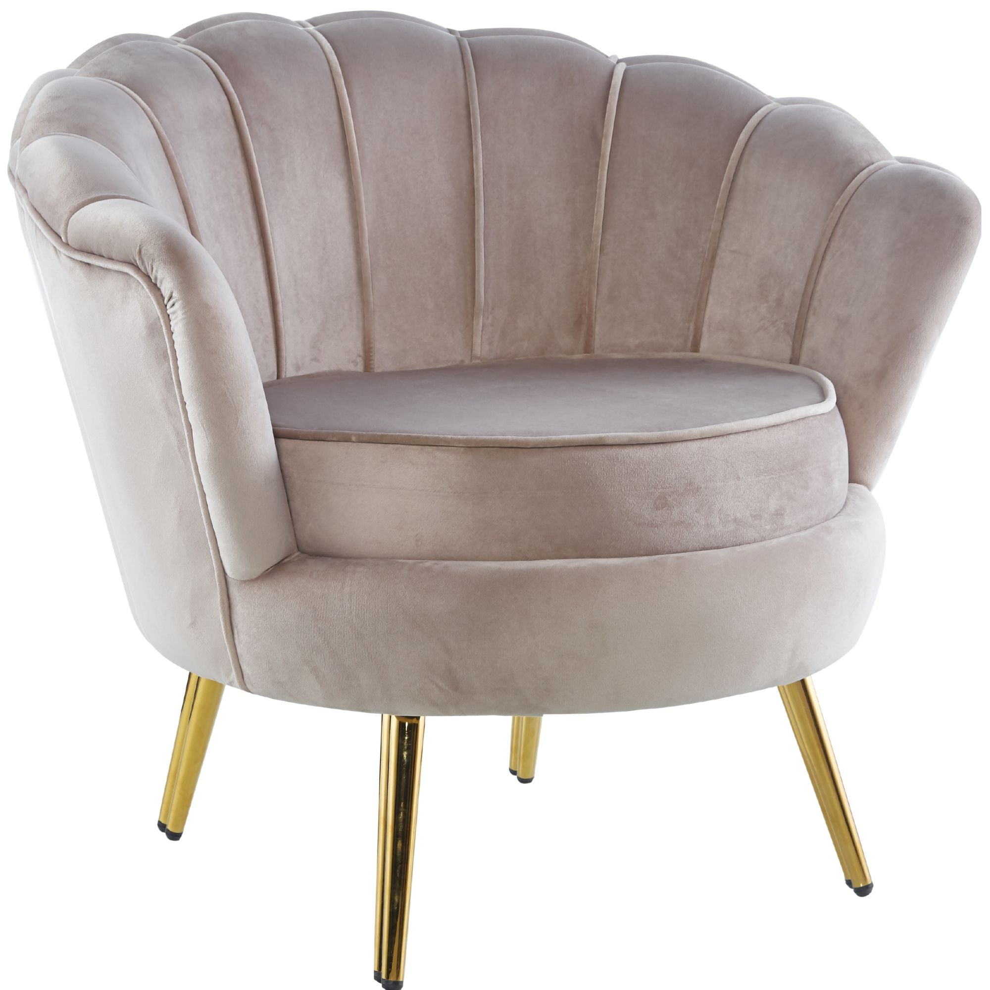 Bloomer Velvet Fabric Accent Sofa Love Chair - Beige.