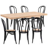 Petunia 7pc 180cm Dining Table Set 6 Arched Back Chair Elm Timber Wood