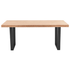 Petunia Dining Table 210cm Elm Timber Wood Black Metal Leg - Natural