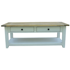 Lavasa Coffee Table 130cm 4 Drawers Solid Mango Wood Modern Farmhouse Furniture