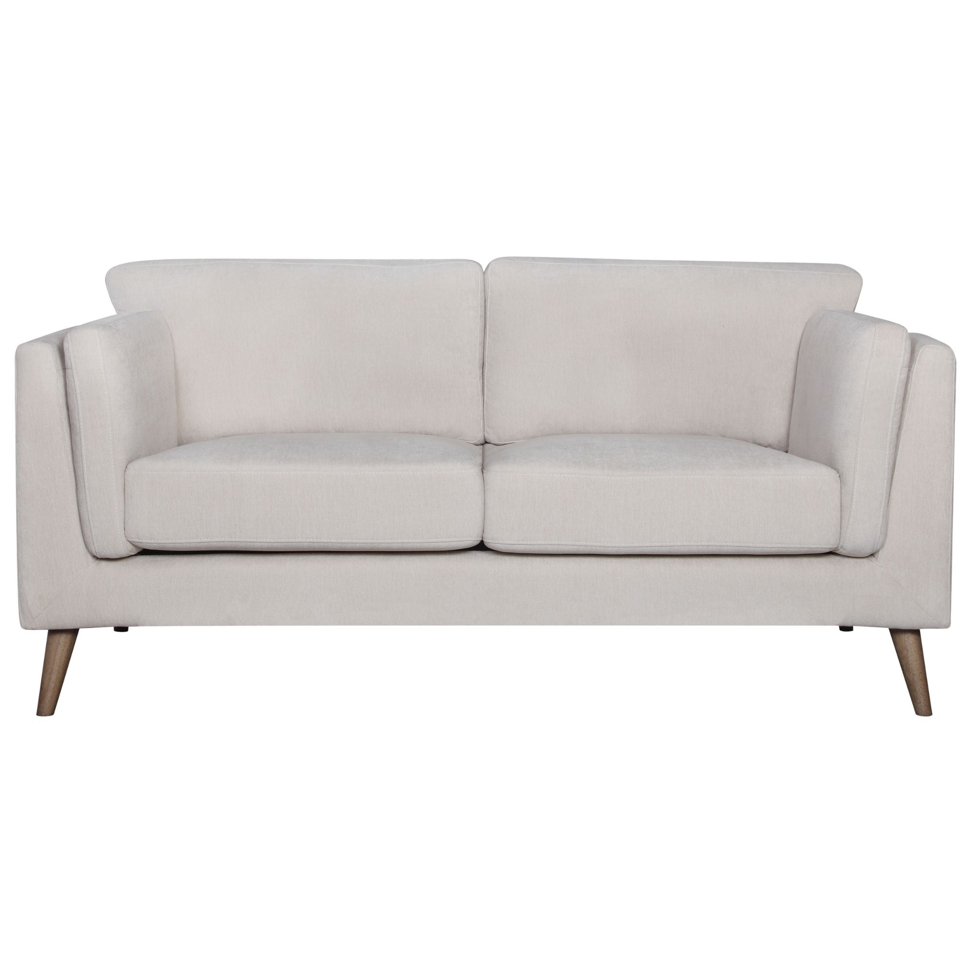 Nooa 2 Seater Sofa Fabric Uplholstered Lounge Couch - Stone.