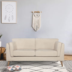 Nooa 2 Seater Sofa Fabric Uplholstered Lounge Couch - Stone.