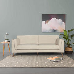 Nooa 2 + 3 Seater Sofa Set Fabric Uplholstered Lounge Couch - Stone.