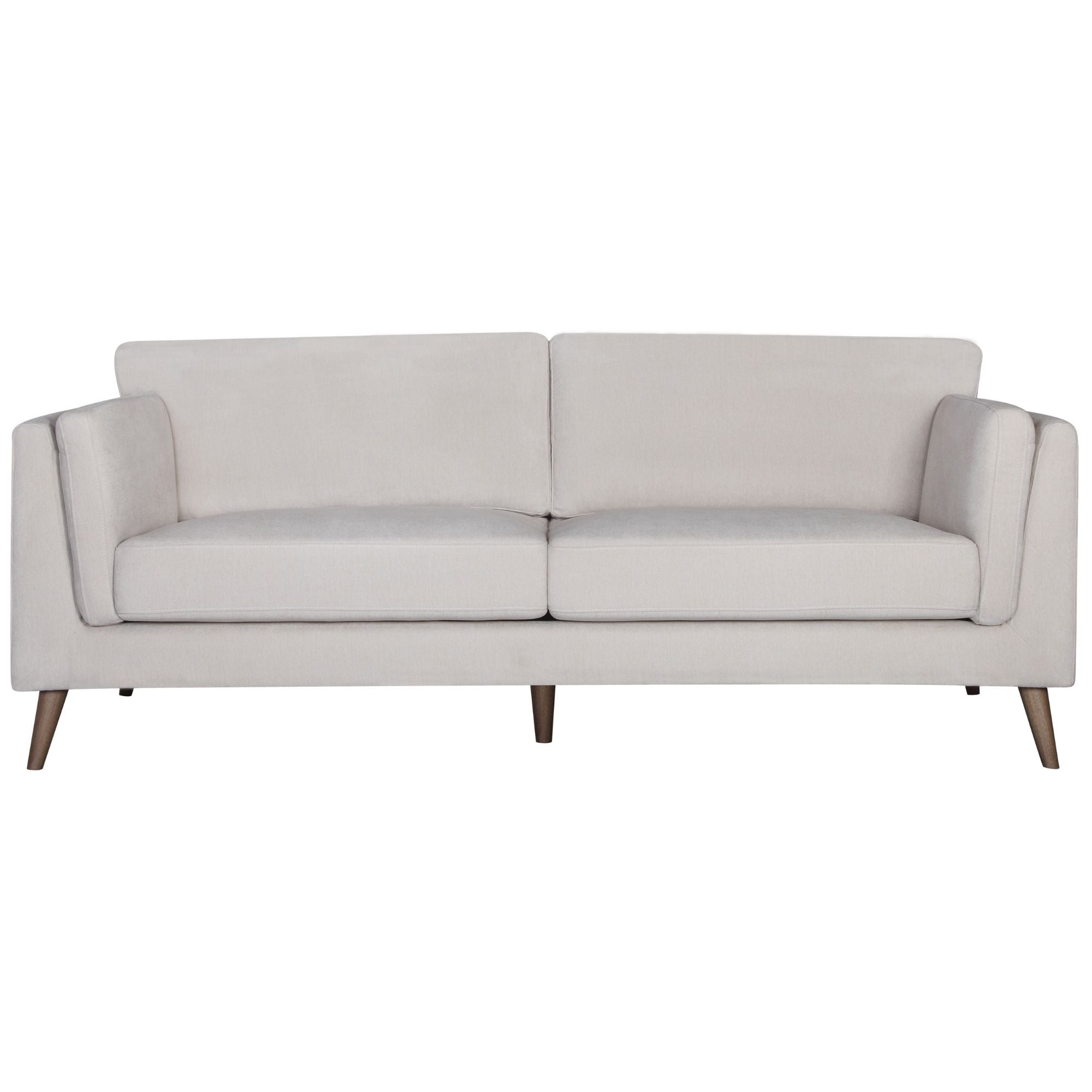 Nooa 3 Seater Sofa Fabric Uplholstered Lounge Couch - Stone.