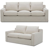 Plushy 2 + 3 Seater Sofa Set Fabric Uplholstered Lounge Couch - Stone.