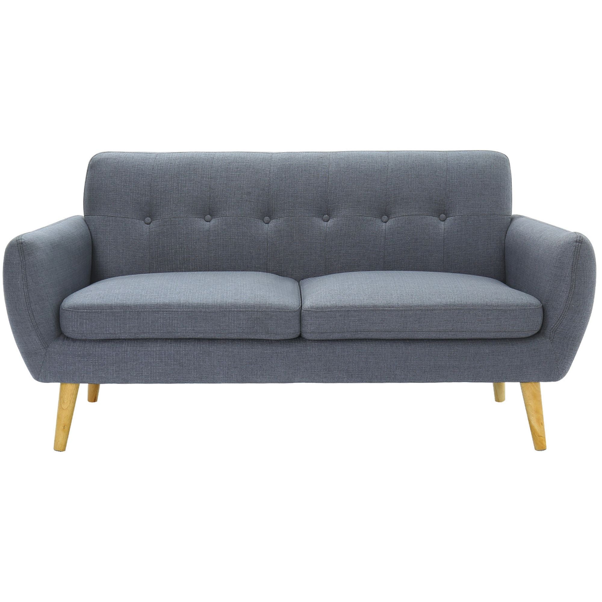 Dane 3 Seater Fabric Upholstered Sofa Lounge Couch - Dark Grey.