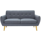 Dane 3 Seater Fabric Upholstered Sofa Lounge Couch - Dark Grey.