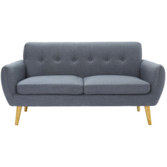 Dane 3 Seater Fabric Upholstered Sofa Lounge Couch - Dark Grey.