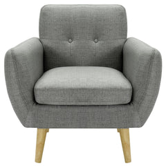 Dane Single Seater Fabric Upholstered Sofa Armchair Set of 2 - Mid Grey.