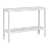 Jasmine Console Hallway Entry Table 110cm Mindi Timber Wood Rattan - White