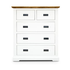 Orville Tallboy 5 Chest of Drawers Solid Wood Storage Cabinet - Multi Color