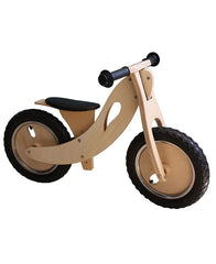 Wooden Balance Bike for Kids Toddler Child 2-6 yr Training Ride Bike Natural Wood with Hand grip rubber tyres