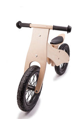 Wooden Balance Bike for Kids Toddler Child 2-6 yr Training Ride Bike Natural Wood with Hand grip rubber tyres spoke wheels