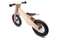 Wooden Balance Bike for Kids Toddler Child 2-6 yr Training Ride Bike Natural Wood with Hand grip rubber tyres spoke wheels