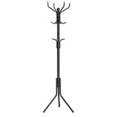 SONGMICS Metal Coat Rack 182 cm Tall Hall Tree Black