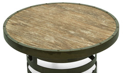 Retro Style Spiral Round Coffee Table with Wood Top