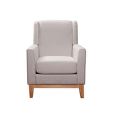 Armchair in Beige Colour Lounge Accent Chair Upholstered Fabric with Wooden leg