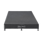 Mattress Base Ensemble Double Size Solid Wooden Slat in Charcoal with Removable Cover