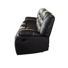 3 Seater Recliner Sofa In Faux Leather Lounge Couch in Brown.