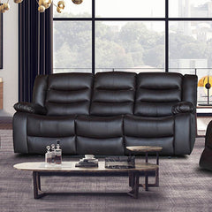 3+1+1 Seater Recliner Sofa In Faux Leather Lounge Couch in Brown.