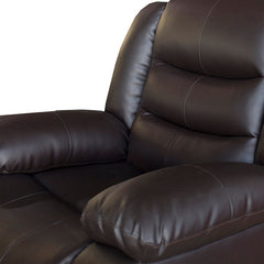 3+1+1 Seater Recliner Sofa In Faux Leather Lounge Couch in Brown.