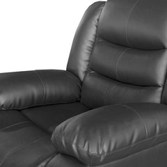 3+2+1 Seater Recliner Sofa In Faux Leather Lounge Couch in Black.