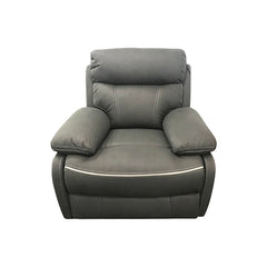 3+1+1 Seater Electric Recliner Sofa In Luxe Rhino Polyester Plywood Fabric In Ash Colour with Plastic Black Base.