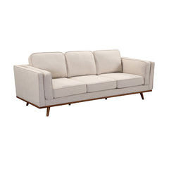 3+2+1 Seater Sofa Beige Fabric Lounge Set for Living Room Couch with Wooden Frame.