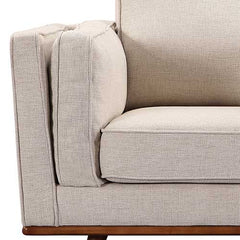 3+2+1 Seater Sofa Beige Fabric Lounge Set for Living Room Couch with Wooden Frame.