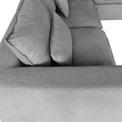 6 Seater Cloud Sectional Sofa in Belfast Fabric Grey Living Room Couch with Ottoman.