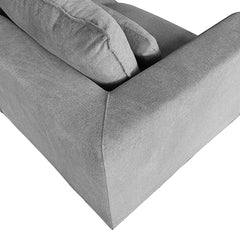 6 Seater Cloud Sectional Sofa in Belfast Fabric Grey Living Room Couch with Ottoman.
