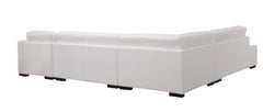 Lounge Set Luxurious 6 Seater Bonded Leather Corner Sofa Living Room Couch in White with Chaise.