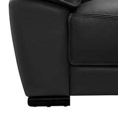 Lounge Set Luxurious 7 Seater Bonded Leather Corner Sofa Living Room Couch in Black with Chaise.