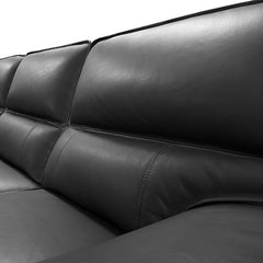 Lounge Set Luxurious 7 Seater Bonded Leather Corner Sofa Living Room Couch in Black with Chaise.