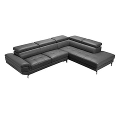 5 Seater Lounge Set Grey Colour Leatherette Corner Sofa for Living Room Couch with Chaise.