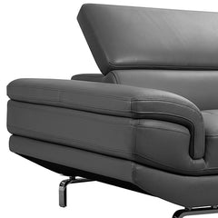5 Seater Lounge Set Grey Colour Leatherette Corner Sofa for Living Room Couch with Chaise.
