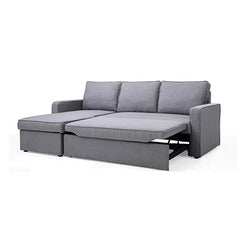 3 Seater Sofa Bed with pull Out Storage Corner Chaise Lounge Set in Grey.