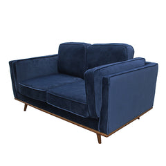 York Sofa 2 Seater Fabric Cushion Modern Sofa Blue Colour.