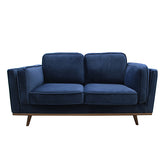 York Sofa 2 Seater Fabric Cushion Modern Sofa Blue Colour.