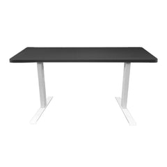 MASON TAYLOR Stand Up Desk Single Motor Height Adjustable Standing Desk - Frame White + Top Black 160x80