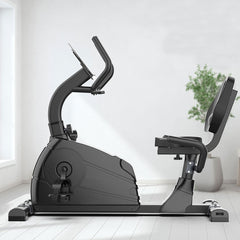 JMQ FITNESS QM1003 Adjustable Seat Spin Bike for Indoor Cylcing, Belt Drive Hidden Flywheel - Black