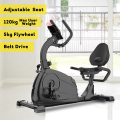 JMQ FITNESS QM1003 Adjustable Seat Spin Bike for Indoor Cylcing, Belt Drive Hidden Flywheel - Black