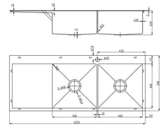 2021 the First Polished Chrome stainless steel 304 double bowl kitchen sink with drainer and tap hole