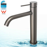 2021 Burnished Gunmetal Round Tall Basin Mixer Vessel High Bathroom Sink Tap Vanity Faucet Curved Spout