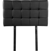 PU Leather Single Bed Deluxe Headboard Bedhead - Black