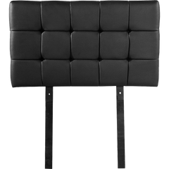 PU Leather Single Bed Deluxe Headboard Bedhead - Black
