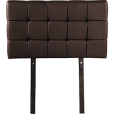PU Leather Single Bed Deluxe Headboard Bedhead - Brown
