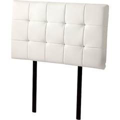 PU Leather Single Bed Deluxe Headboard Bedhead - White