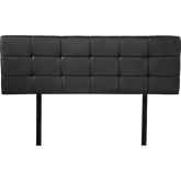 PU Leather Double Bed Deluxe Headboard Bedhead - Black